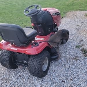 2008 craftsman riding lawn mower with 46 inch cut and Briggs engine.